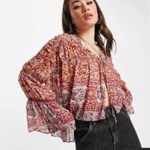 Free People Lorraine Tiered Kimono Top